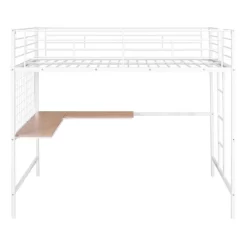 Full Size Metal Loft Bed With Desk And Grid - ModernLuxe -Child Furniture Store GUEST 7121348a 4edb 40a7 9731 21b254d24236