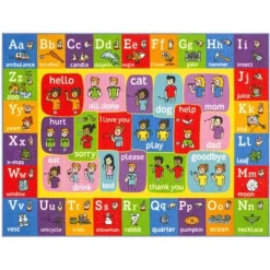 KC CUBS Boy & Girl Kids ABC Alphabet ASL Sign Language Educational Learning & Fun Game Play Area Nursery Bedroom Classroom Rug Carpet -Child Furniture Store GUEST 72daa807 38d2 4870 8f78 80211f95618c