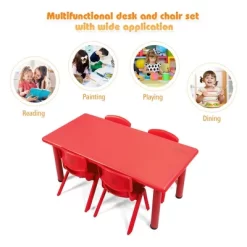 Costway Kids Plastic Rectangular Learn And Play Table Playroom Kindergarten Home Red -Child Furniture Store GUEST 72f3058c 5824 46ca acf0 39391ff79162