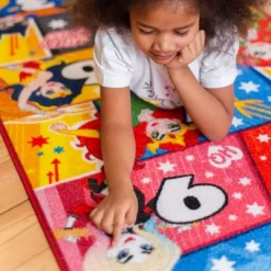 KC CUBS | Justice League Girls Kids Hopscotch Number Counting Educational Learning & Game Play Nursery Bedroom Classroom Rug Carpet, 2' 7" X 6' 0" -Child Furniture Store GUEST 7425f597 cdea 4384 8dcb 8c1a04bf2f2f