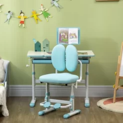 Qaba Ergonomic Kids Desk Chair With Thick Cushioning & Height Adjustment, Kids Computer Chair, Childrens Chair, Kids Office Chair & Study Chair