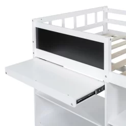 Twin Size Low Loft Bed With Rolling Desk, Shelves And Drawers - ModernLuxe -Child Furniture Store GUEST 759552ff 7ff5 43c8 b3ae a76ce2cf790f