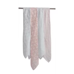 Bacati - Petals/Floral Muslin Swaddling Blankets Set Of 4 Aqua/Coral -Child Furniture Store GUEST 75b8a8d3 6ca2 41cf 9f8a 9fc2b5a85ac0