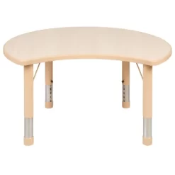 Emma And Oliver 25.125"W X 35.5"L Crescent Natural Plastic Adjustable Activity Table-Seats 4 -Child Furniture Store GUEST 7640befe 3896 4740 945f 8b8e6b5fb563