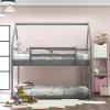 Twin Over Twin House Shaped Bunk Bed With Ladder And Guardrail-ModernLuxe -Child Furniture Store GUEST 77677691 ab83 43a5 90fd 0bc83f60c4a1
