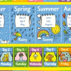 KC CUBS Boy & Girl Kids ABC Alphabet, Seasons, Months & Days Educational Learning & Fun Game Play Nursery Bedroom Classroom Rug Carpet -Child Furniture Store GUEST 77913cdd 47f8 4199 a518 959f7c862c4f