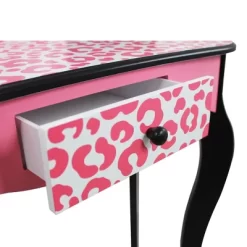 Fashion Leopard Prints Gisele Play Wooden Vanity Set Pink / Black - Teamson Kids -Child Furniture Store GUEST 77fcb23e ec20 40f8 befa a9b7fed496cd