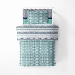 Bacati - Noah Mint Navy 3 Pc Toddler Bed Sheet Set -Child Furniture Store GUEST 781b191a 9fde 4dc8 a090 f1e98bb4538b