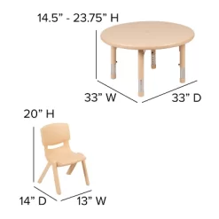 Flash Furniture 33" Round Plastic Height Adjustable Activity Table Set With 4 Chairs -Child Furniture Store GUEST 78fd628b 30f5 4d49 9fd8 294e7bd981d1