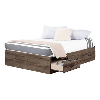 Full Ulysses Mates Bed With 3 Drawers Fall Oak - South Shore 7 Full Ulysses Mates Bed With 3 Drawers Fall Oak - South Shore - Image 5
