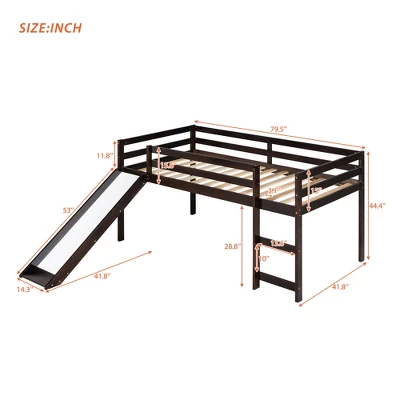 Twin Size Loft Bed With Slide - ModernLuxe 4 Twin Size Loft Bed With Slide - ModernLuxe - Image 2