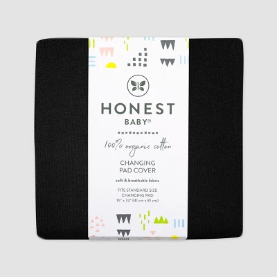 Honest Baby Organic Cotton Changing Pad Cover - Black 4 Honest Baby Organic Cotton Changing Pad Cover - Black - Image 2