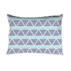 Bacati - Liam Large Triangles Aqua Navy Muslin 3 Pc Toddler Bed Sheet Set -Child Furniture Store GUEST 82ce4bf0 834c 49b7 a5aa d9ee3e5e499d