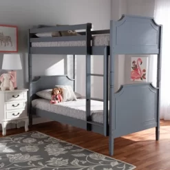 Twin Mariana Wood Bunk Bed Gray - Baxton Studio -Child Furniture Store GUEST 84c2aee3 4a51 4727 813c 683b8cf0a40d