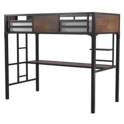 Twin Navii Industrial Loft Bed Black - HOMES: Inside + Out -Child Furniture Store GUEST 850101ab ec3e 466d ac17 a2e5070cf934