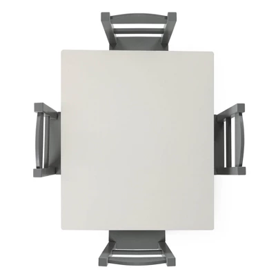 5pc Kids' Wood Table And Chair Set White/Gray - Humble Crew 4 5pc Kids' Wood Table And Chair Set White/Gray - Humble Crew - Image 2