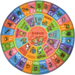 KC CUBS Boy & Girl Kids ABC Alphabet Round Rug Carpet -Child Furniture Store GUEST 87bda29a 1e49 4434 a816 4ae8d29d4cb2