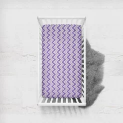 Bacati - Chevron Ikat Purple 100 Percent Cotton Universal Baby US Standard Crib Or Toddler Bed Fitted Sheet -Child Furniture Store GUEST 883d8696 8a06 47e3 88fa 854b1325f26d