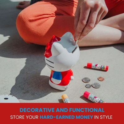 Silver Buffalo Sanrio Hello Kitty 6-Inch Ceramic Figural Coin Bank Storage 6 Silver Buffalo Sanrio Hello Kitty 6-Inch Ceramic Figural Coin Bank Storage - Image 4