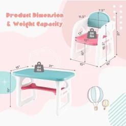 Costway 3-Piece Kids Table And Chair Set Toddler Activity Study Desk With Building Blocks -Child Furniture Store GUEST 88f5deaa 37ef 4595 85e5 01ef19b3aa71