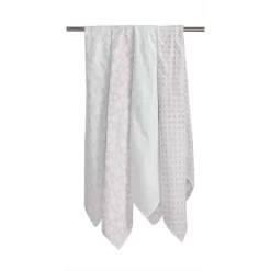 Bacati - Petals/Floral Muslin Swaddling Blankets Set Of 4 Aqua/Lilac -Child Furniture Store GUEST 89b9d72d fd74 4de2 bad9 e38b6a3f31be