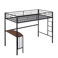 Twin Size Metal Loft Bed With Desk, Ladder And Railing - ModernLuxe -Child Furniture Store GUEST 8d7d6992 2afb 4a81 a524 1204bdc7c504