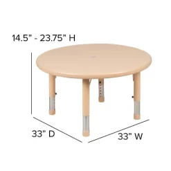 Flash Furniture 33" Round Plastic Height Adjustable Activity Table -Child Furniture Store GUEST 8e98eecf 5413 4c84 ba5d 6930654e011f