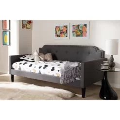 Twin Packer Fabric Upholstered Sofa Daybed Gray - Baxton Studio -Child Furniture Store GUEST 8fd8d878 c33d 4986 a508 b041de2f3ecb
