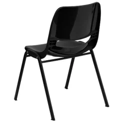 Emma And Oliver Kid's Black Ergonomic Shell Stack Chair - Black Frame And 14"H Seat -Child Furniture Store GUEST 907dde92 2047 46d7 a30b 3b67d55a45b4