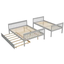 Twin Over Full Bunk Bed With Trundle Bed, Ladder And Safety Rails-ModernLuxe -Child Furniture Store GUEST 91dc108d dc60 4a42 a177 df4beab90874