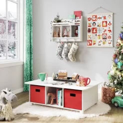 Kids' Book Nook Wall Shelf With Cubbies And Book Rack White - RiverRidge Home -Child Furniture Store GUEST 9306eb4e 62ed 481d 9b1e 709a72538c0c