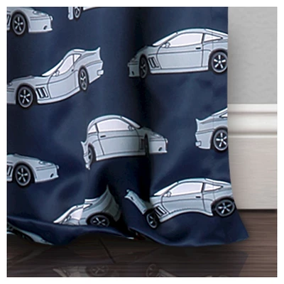 Kids' Race Cars Room Darkening Window Curtain Set Navy/Red - Lush Décor 5 Kids' Race Cars Room Darkening Window Curtain Set Navy/Red - Lush Décor - Image 3