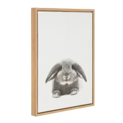 24" X 18" Rabbit Framed Canvas Art - Uniek