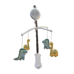 Bacati - Little Dino Boys Teal/Yellow Muslin 6 Pc Crib Bedding Set With Crib Musical Mobile -Child Furniture Store GUEST 977117e2 d416 411b a47d 6e4b6182bb8e