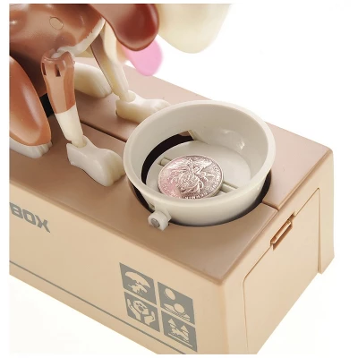 Insten My Dog Piggy Bank, Robotic Coin Munching Money Box, Kids Toys Birthday Gift, White Brown 4 Insten My Dog Piggy Bank, Robotic Coin Munching Money Box, Kids Toys Birthday Gift, White Brown - Image 2