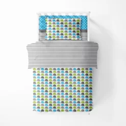 Bacati - Elephants Aqua Lime Gray 3 Pc Toddler Bed Sheet Set -Child Furniture Store GUEST 98f3e4d8 948a 4eba 8deb 24602f98974e