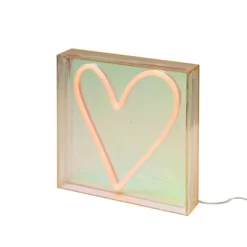 Teen Iridescent Heart Acrylic Box Novelty Table Lamp Pink - West & Arrow -Child Furniture Store GUEST 99fa80ef ff4b 44fd b996 92afcb093663