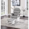 Suite Bebe Madison Glider & Ottoman - White/Oyster