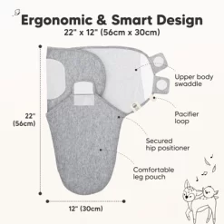 KeaBabies 3pk Organic Baby Swaddle Sleep Sacks, Newborn Baby Swaddles Wrap 0-3 Months, Ergonomic Wearable Swaddle Blanket