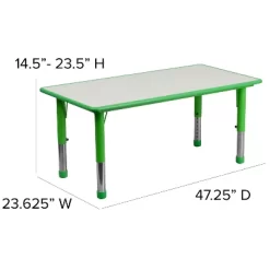 Flash Furniture 23.625"W X 47.25"L Rectangular Plastic Height Adjustable Activity Table -Child Furniture Store GUEST 9b9263b2 48d1 4b18 bf7c 6f3aadaeb227