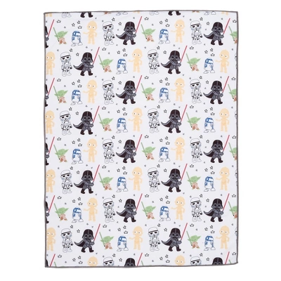 Lambs & Ivy Star Wars Classic Fleece Baby Blanket - Yoda/Darth Vader/R2-D2/C-3PO 4 Lambs & Ivy Star Wars Classic Fleece Baby Blanket - Yoda/Darth Vader/R2-D2/C-3PO - Image 2