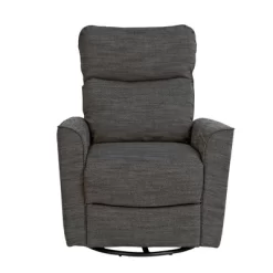 SECOND STORY HOME Soho Swivel Recliner Chair - Dark Gray