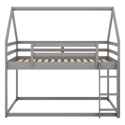 Twin Over Twin House Shaped Bunk Bed With Ladder And Guardrail-ModernLuxe 8 Twin Over Twin House Shaped Bunk Bed With Ladder And Guardrail-ModernLuxe - Image 6