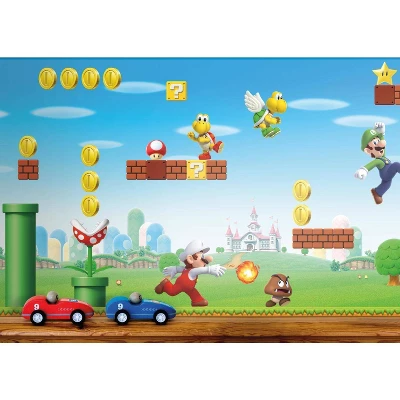 Super Mario Scene Peel & Stick Wall Border - RoomMates 3 Super Mario Scene Peel & Stick Wall Border - RoomMates