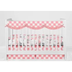 Bacati - Watercolor Floral Coral Gray 10 Pc Girls Crib Bedding Set With Long Rail Guard Cover -Child Furniture Store GUEST a11b4ecd 99e0 4e27 8843 3c1d5ce5a392 1