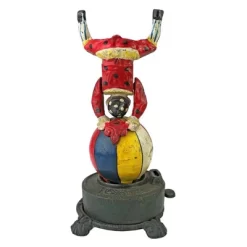 Design Toscano Spinning Acrobat Clown On Globe Authentic Iron Mechanical Bank -Child Furniture Store GUEST a2426497 b6fc 42fd 8ad6 1d0f3fe6ef47