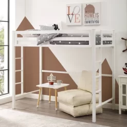 Twin Premium Deluxe Metal Loft Bed - Saracina Home -Child Furniture Store GUEST a24b514b 995f 43ac 93f5 95a9eb411cd9