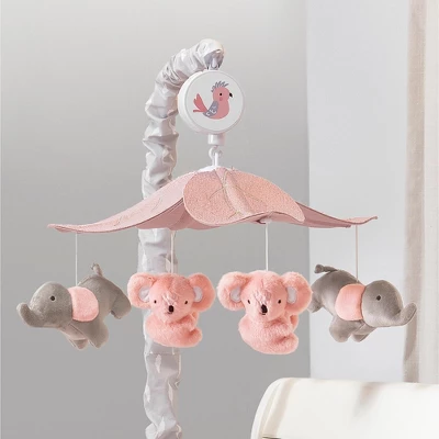 Lambs & Ivy Calypso Pink/Gray Koala & Elephant Musical Baby Crib Mobile 5 Lambs & Ivy Calypso Pink/Gray Koala & Elephant Musical Baby Crib Mobile - Image 3