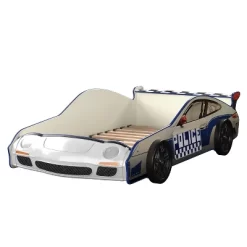 Twin Quessa Police Car Bed With Led Headlight Chair Black/White - HOMES: Inside + Out -Child Furniture Store GUEST a2da96a4 0c4f 40d8 97f1 e14b1f3e9ac2