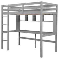 Twin Size Loft Bed With Desk, Shelves, And Ladder-ModernLuxe -Child Furniture Store GUEST a3f09262 0462 4e16 aa53 3f98db054b0e